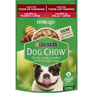 Sachê Purina Dog Chow Mix Frango e Carne para Cães Adultos - 100g